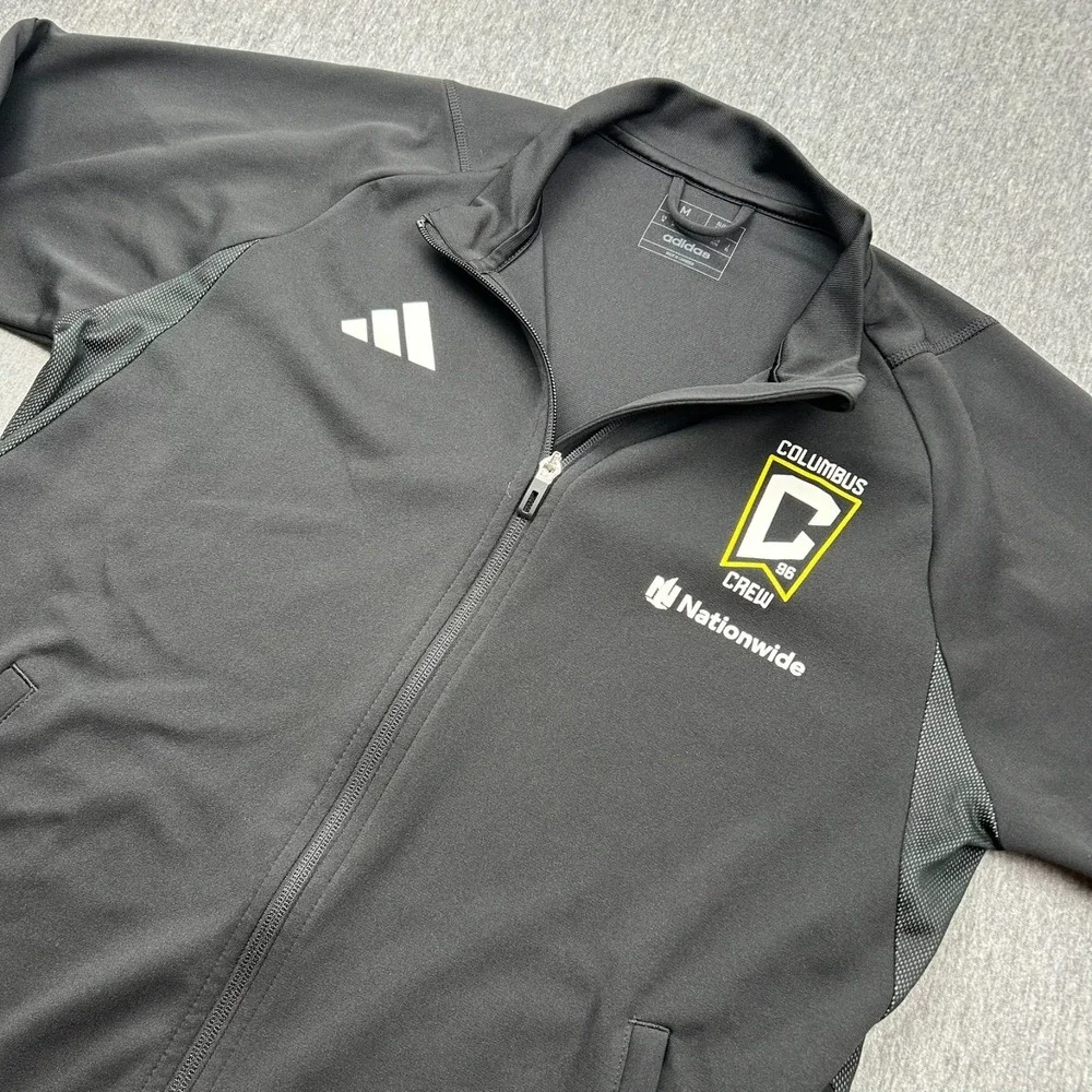 Adidas Columbus Crew Slim Fit Full Zip Lightweight Jacket Mens Medium Black